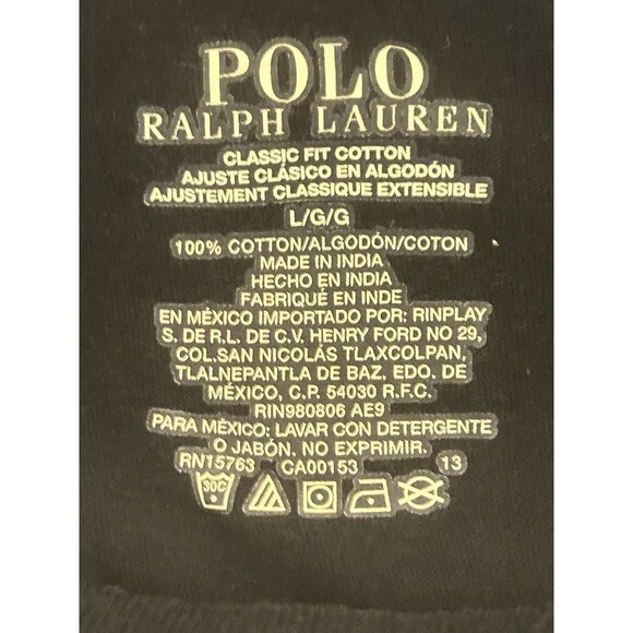 Polo Ralph Lauren Mens L Black T-Shirt‎ - Picture 5 of 8